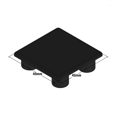 MODULAR SOLUTIONS POLYAMIDE PART<br>END CAP 45MM X 45MM BLACK